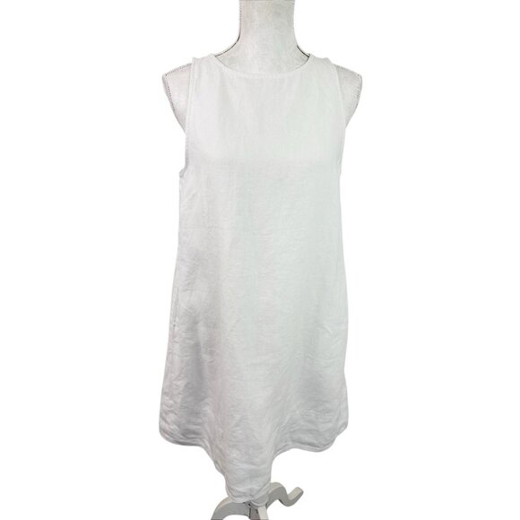 Madewell women’s medium sleeveless lined linen shift dress knee length weight ne - Picture 2 of 13